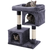 Image de FEANDREA Arbre à gratter gris foncé, 84 cm, avec plateforme, maisonnette, 2 cachettes en peluche et arbre à grimper pour chats, modèle PCT61G