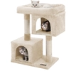 Image de FEANDREA : Arbre à chat avec grande plateforme et 2 cachettes en peluche, maison de jeu, arbre d'escalade pour chats, modèle PCT61M