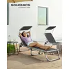 Image de Songmics   Transat Pliable En Aluminium Avec Pare-soleil Réglable   Dossier 5 Positions   Résistant Aux Uv   Capacité 150 Kg   Gcb19gyv1