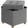 Image de Repose-pieds, Coffre De Rangement, Tabouret, Pieds En Bois Massif, Avec Couvercle 38 X 38 X 40cm Gris Clair