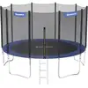 Image de Songmics   Trampoline Extérieur 427 Cm   Charge Maximale 150 Kg   Poteaux En Acier Galvanisé   Filet De Protection 1,8 M   Échelle Incluse   Noir Et Bleu
