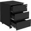 Image de Songmics   Caisson De Bureau Mobile Verrouillable 3 Tiroirs   Acier Noir Mat   Dimensions 39 X 45 X 55 Cm   Charge Max 15 Kg Par Tiroir   Ofc63bk