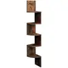 Image de Tagère D'Angle Murale, Étagère De Rangement À 5 Niveaux, Pour Chambre À Coucher, Salon, Salle De Bain, Bureau À Domicile, Marron Rustique