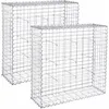 Image de Songmics   Lot De 2 Gabions En Acier Galvanisé 100 X 90 X 30 Cm   Pour Murs, Clôtures Et Fontaines   Assemblage Sans Outil   Résistant À La Corrosion
