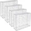 Image de Songmics   Gabion Pour Pierre 100x80x30cm   Acier Galvanisé 4mm   Maille 5x10cm   Montage Sans Outil   Décoration De Jardin