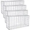 Image de Lot De 4 Gabions Pour Pierre Songmics Ggb453 - 100 X 50 X 30cm - Clôture Gabion - Argent - Cage En Métal - Panier À Pierre - Décoration De Jardin