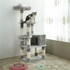 Image de Arbre à chat Feandrea 138 cm, avec planche à gratter et 9 colonnes à gratter, multi-niveaux gris clair