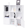 Image de VASAGLE Bibliothèque en bois blanc avec 3 portes 97,5 x 30 x 97,5 cm bibliothèque indépendante pour la maison ou le bureau étagère de rangement LBC33WT