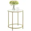 Image de Vasagle - Table D'Appoint Ronde, Plateau En Verre Trempé, Armature Métallique Dorée, Bout De Canapé, Table Console, Table De Chevet, Salon, Balcon, Robuste Et Stable, Décoratif, Doré Par Songmics Lgt20g