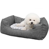 Image de SONGMICS Lit pour chien 60 x 22 x 50 cm en polyester avec coussin réversible et fond antidérapant Tapis pour chien Antidérapant bord surélevé Gris PGW22G