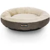 Image de FEANDREA Lit pour chien, panier pour chien, lit pour chat, Donut, rond, Ø 55 cm, marron PGW55C