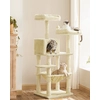 Image de FEANDREA Arbre à chat 143cm, 2 plateformes d'observation douillettes, beige