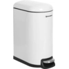 Image de SONGMICS Poubelle, poubelle cosmétique en acier, 10 litres, poubelle à pédale étroite avec seau intérieur, Softclose, poubelle pour niche, blanc LTB10WT