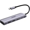 Image de Adaptateur / Hub 6W1 Ugreen Revodok Cm195 Usb-C Vers 2X Usb 3.0, Hdmi, Sd/Microsd, 100W (Gris)