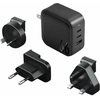 Image de Energea ad. Réseau. 1Xusb+2Xusb-C Pd-Pps-Qc 3.0 66W 2C1A Noir/Noir Us+Eu Travelite Gan66