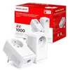 Image de Kit CPL Gigabit AV1000 avec prise intégrée type F (lot de 2) Vitesse 1000Mbps |MSE1062 couleur Blanc - Neuf