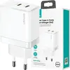 Image de Usams ad. Siec. 2Xusb-C T54 Gan 40W(Only Head) Pd Fast Charging Biay/White Cc172Tc02 (Us-Cc172)