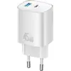 Image de Usams Charger Cc290 T66 45W Gan 1Xusb-A 1Xusb-C Silver