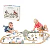 Image de Viga Polarb Voie ferrée en bois pour enfants 90 pièces