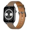 Image de Montre connectée COLMI C28   noire avec un bracelet en cuir marron