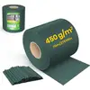 Image de Bande brise-vue en PVC VOUNOT® pour panneaux à double fil, 70 m x 19 cm, 40 clips de fixation, vert