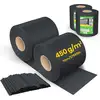 Image de Bande brise-vue en PVC VOUNOT® pour panneaux à double barre, 140 m x 19 cm, 80 clips de fixation, noir