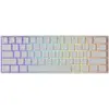 Image de Clavier de jeu MonsGeek FUN60 Pro HE, blanc, avec caractères latéraux imprimés et effet lumineux, compatible avec les supports magnétiques