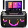 Image de IKARAO Haut-parleur Karaoké portable 800 W BT WiFi Écran tactile 13,3 pouces 2 micros