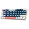 Image de Machenike K500-B61, câble USB, clavier mécanique, disposition QWERTY, éclairage RGB, couleurs : bleu, blanc, rouge