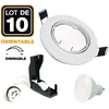 Image de Europalamp - 10 Spots Encastrable Orientable Blanc Avec Gu10 6w Dimmable Blanc