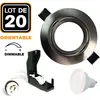 Image de Europalamp   Lot De 20 Spots Encastrables Orientables En Aluminium Brossé   Gu10 6w Dimmables   Blanc Froid 6000k   Installation Facile Sans Outils