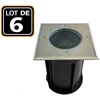 Image de Europalamp   Lot De 6 Spots Encastrables De Sol Carrés En Inox 304   Pour Ampoules Gu10   Indice De Protection Ip65   Installation Étanche
