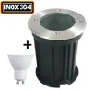 Image de Spot Encastrable De Sol Rond Rond Inox 304 Exterieur Ip65 +