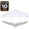 Image de Europalamp   Lot De 10 Ampoules Led E27 10w 6000k   Blanc Froid   800 Lumens   Angle 270°   Durée De Vie 25 000 Heures   Compatible Avec Douilles E27