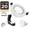 Image de Europalamp   Lot De 20 Spots Encastrables Orientables Blancs Gu10 6w Dimmables   Économie D'Énergie 85%   Lumière Blanche Neutre 4500k   Installation Facile