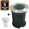 Image de Europalamp - Lot 5 Spots Encastrable De Sol Rond Inox 304 Exterieur Ip65 +