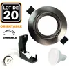 Image de Europalamp - 20 Spots Encastrable Orientable Alu Brossé Avec Gu10 6w Dimmable