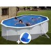 Image de Kit Piscine Acier Blanc Gré Bora Bora Ovale 5,27 X 3,27 X 1,22 M + Bâche À Bulles