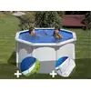 Image de Kit Piscine Acier Blanc Gré Fidji Ronde 2,60 X 1,22 M + Bâche Hiver + Tapis De Sol