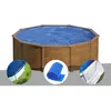 Image de Kit Piscine Acier Aspect Bois Gré Sicilia Ronde 3,20 X 1,22 M + Bâche Hiver + Bâche À Bulles + Tapis De Sol