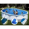Image de Kit Piscine Acier Blanc Gré Bora Bora Ovale 6,34 X 3,99 X 1,22 M + Bâche Hiver + Bâche À Bulles + Tapis De Sol