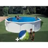 Image de Kit Piscine Acier Blanc Gré Bora Bora Ronde 4,80 X 1,22 M + Bâche Hiver