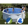 Image de Kit Piscine Acier Blanc Gré Bora Bora Ronde 3,20 X 1,22 M + Bâche Hiver + Bâche À Bulles