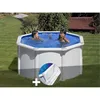 Image de Kit Piscine Acier Blanc Gré Fidji Ronde 2,60 X 1,22 M + Tapis De Sol