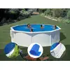 Image de Kit Piscine Acier Blanc Gré Bora Bora Ronde 3,70 X 1,22 M + Bâche Hiver + Bâche À Bulles + Tapis De Sol