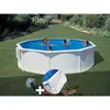 Image de Kit Piscine Acier Blanc Gré Bora Bora Ronde 3,70 X 1,22 M + Tapis De Sol