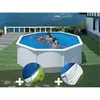 Image de Kit Piscine Acier Blanc Gré Fidji Ronde 3,70 X 1,22 M + Bâche Hiver + Tapis De Sol