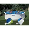 Image de Kit Piscine Acier Blanc Gré Fidji Ronde 4,80 X 1,22 M + Bâche Hiver + Tapis De Sol