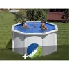 Image de Kit Piscine Acier Blanc Gré Fidji Ronde 2,60 X 1,22 M + Bâche Hiver