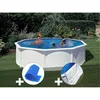 Image de Gre - Kit Piscine Acier Blanc Gré Fidji Ronde 4,80 X 1,22 M + Bâche À Bulles + Tapis De Sol